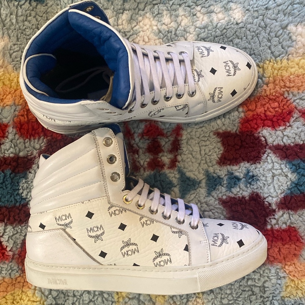 MCM monogram leather high top sneakers